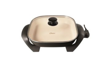 Image of Oster DuraCeramic 12in Electric Skillet, Black/Creme 4010350