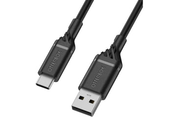Image of OtterBox USB-C to USB-A Cable 1m, Black/Black, 78-52537