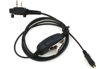 Image of OTTO Engineering One Wire Surveillance 2-Pin Connector w/2 Screws Kit w/ In-Line Ergonomic PTT f/ ICOM, Black, E1-1W2CS131