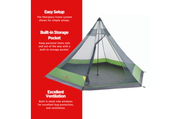 Image of Outbound 6-Person 2-Season Backyard Festival Tent w/ Carry Bag and Rainfly, Green, CTI3996508