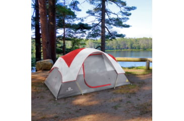 Image of Outbound 6-Person 3-Season Lightweight Dome Tent w/Carry Bag and Rainfly, Red, CTI0765451
