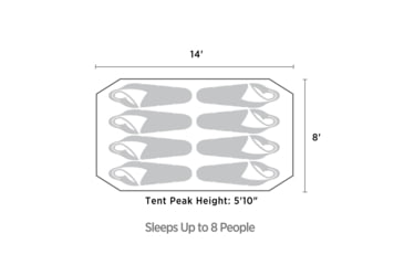 Image of Outbound 8-Person 3-Season Lightweight Dome Tent w/Carry Bag and Rainfly, Blue, CTI0765455