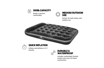 Image of Outbound Double Air Mattress w/ Built-In Foot Pump and Pillow, CTI0765561