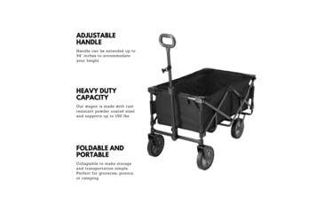 Image of Outbound Outdoor Collapsible Utility Wagon, 150 lb Capacity, Black, CTI0763211