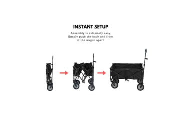 Image of Outbound Outdoor Collapsible Utility Wagon, 150 lb Capacity, Black, CTI0763211