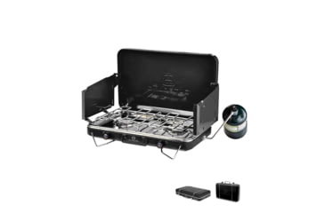 Image of Outbound Portable Propane Gas Camping Stove w/2 Burners, Black, CTI07658131