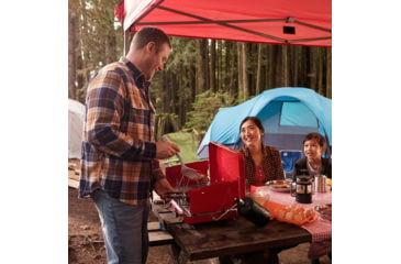 Image of Outbound Portable Propane Gas Camping Stove w/2 Burners, Red, CTI0765813