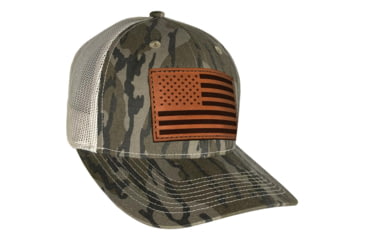 Image of Outdoor Cap Bottomland Trucker w/ USA Flag Leather Patch, USA771CAMO