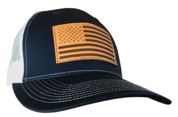 Image of Outdoor Cap Navy/White Trucker w/USA Flag Leather Patch, USA-771 NW