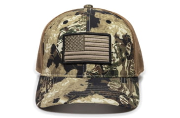 Image of Outdoor Cap USA Flag Sports Polyester Camo Cap w/QTech Sweatband and Scout Patch - Mens, One Size, Veil Whitetail/Brown, USA170