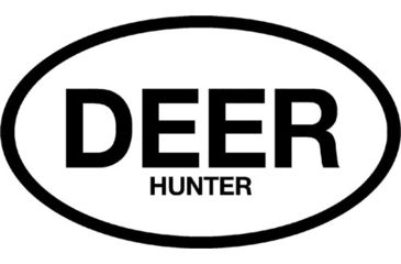 Image of Outdoor Decals Deer Hunter Oval 6''x3.5'' Black On White