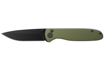 Image of Outdoor Edge Cutlery Dirk Folding Knife, 3.25in, 8Cr13MoV Stainless Steel, Drop Point Blade, Green Anodized Handle, DK1C