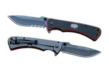 Image of Outdoor Edge Cutlery Divide Survival Knife (50% Serrated), Black/ Red DV-10S