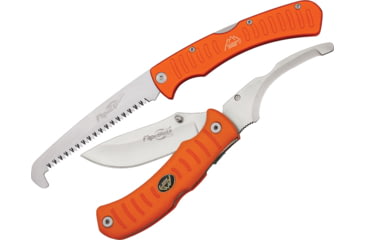 Image of Outdoor Edge Cutlery Flip N Blaze Saw Combo, Blaze orange ergonomic, rubberized, Kraton handles, FCB30