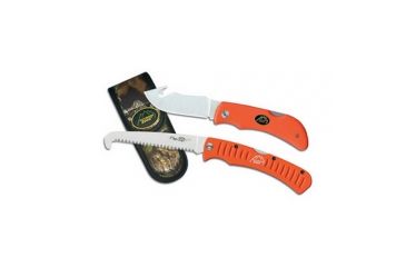 Image of Outdoor Edge Cutlery Grip Hook Combo Folder Knife, Orange Handles, Clam Pack, 3.2in. Grip Hook Blade, 4.4in. Blade Saw 101960