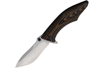 Image of Outdoor Edge Cutlery Large Conquer Folding Knife, 5in Closed, 4in Satin 8Cr13MoV Stainless Blade, Black/Orange G10 Handle, OECQ35B