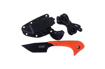 Image of Outdoor Edge Cutlery Le Duck Fixed Blade Knife,2.5in 8Cr14 Stainless Blade,Orange/Black Rubberized TPR Handle LDB-20