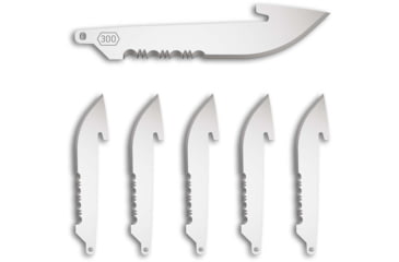 Image of Outdoor Edge Cutlery 3in Serrated Drop Point Black Blade Pack, Black Oxide, Drop Point Blades, 6 Pack, RRS30-6C