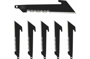 Image of Outdoor Edge Cutlery 3in Utility w/Serrations Replacement Blade Pack, 6 Pack, Black Oxide, RRUS30K6C