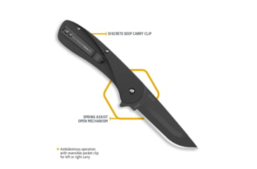 Image of Outdoor Edge Cutlery Outdoor Edge Razor Vx1 3 Fldr Black Alum Spring Assist