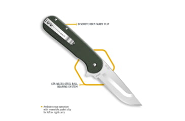 Image of Outdoor Edge Cutlery Outdoor Edge Razor Vx3 3 Fldr Green Micarta Ss Ball Bearings
