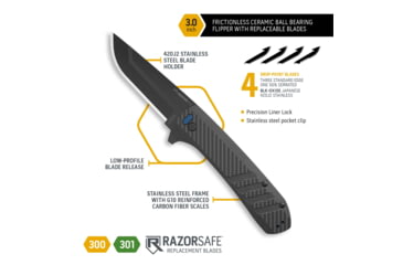 Image of Outdoor Edge Cutlery Outdoor Edge Razor Vx4 3 Fldr Carbon Weave Over G10