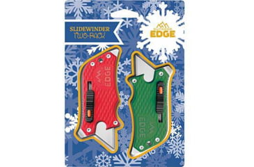 Image of Outdoor Edge Cutlery 2-Pack Slidewinder Folding Knives, 1in, Stainless Steel, Green/Red Polymer Handle, P23SWGR2C
