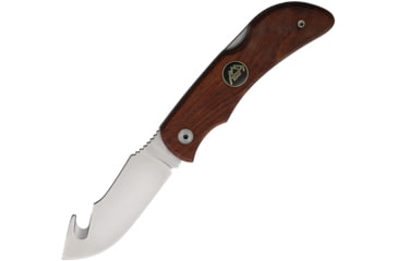 Image of Outdoor Edge Cutlery Pocket Hook Wood Folding Knife, 4in Closed, 3in Satin Guthook Blade, Brown Wood Handle, OEPH20WB