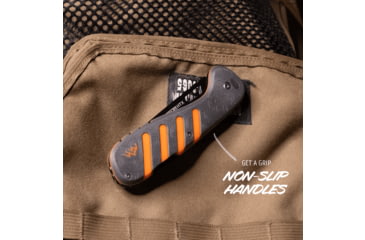 Image of Outdoor Edge Cutlery Razor HTX Folding Knife, 3.50in, 420J2 Stainless Steel, Drop Point Blade, Gray/Orange Handle, HTX35Y6C