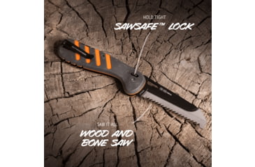 Image of Outdoor Edge Cutlery Razor HTX Folding Knife, 3.50in, 420J2 Stainless Steel, Drop Point Blade, Gray/Orange Handle, HTX35Y6C