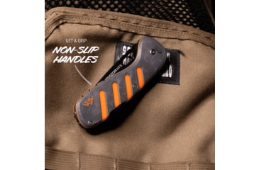 Image of Outdoor Edge Cutlery Razor HTX Folding Knife, 3in, 420J2 Stainless Steel, Drop Point Blade, Gray/Orange Handle, HTX30Y6C