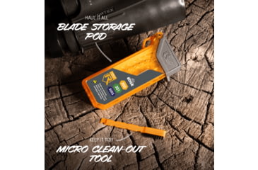 Image of Outdoor Edge Cutlery Razor HTX Folding Knife, 3in, 420J2 Stainless Steel, Drop Point Blade, Gray/Orange Handle, HTX30Y6C