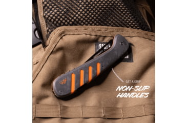 Image of Outdoor Edge Cutlery Razor HTX Folding Knife, 5in, 420J2 Stainless Steel, Gray/Orange Handle, HTX50Y6C