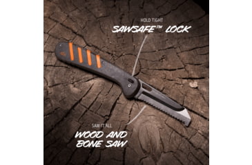 Image of Outdoor Edge Cutlery Razor HTX Folding Knife, 5in, 420J2 Stainless Steel, Gray/Orange Handle, HTX50Y6C