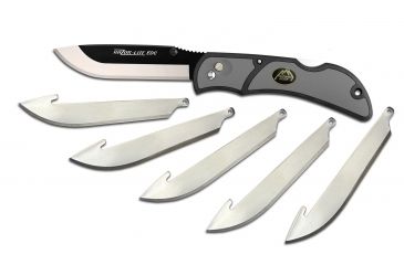 Image of Outdoor Edge Cutlery Razor Lite Folding Knife, 3.5 in, 420J2, Grivory w/ rubberized TPR inserts, Grey/Black, RLY-50
