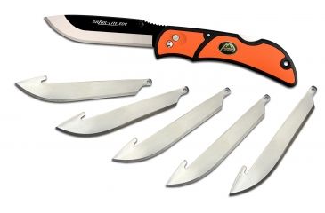 Image of Outdoor Edge Cutlery Razor Lite Folding Knife, 2.5 in, 420, Drop Point, Grivory w/ rubberized TPR inserts, Orange/Black, RLB-30C
