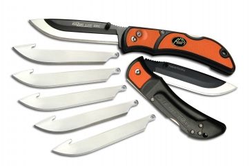 Image of Outdoor Edge Cutlery Razor Lite EDC Folding Knife, 3.5 in, Japanese 420J2 Blade, Grivory, Orange Handle, 6 Replacement Blades, RLB-30
