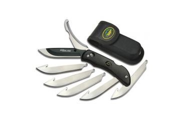 Image of Outdoor Edge Cutlery Razor-Pro Double Blade Folding Knife, Black Rubberized TPR Handle RO-10