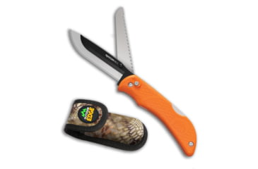 Image of Outdoor Edge Cutlery Razor Pro Folding Knife, 3.5 in, Stainless Steel, Drop Point, Rubber Overmolded, Orange Handle, RSB35-6C