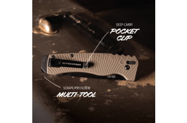 Image of Outdoor Edge Cutlery RAZOR XD1 Folding Knife, 3in, Japanese 420J2 Stainless Steel, Sheepsfoot/Utility Blade, Glass-Filled Nylon, Heavy Duty Tan Handle, XD130AC