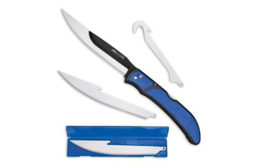 Image of Outdoor Edge Cutlery RazorFin 3-Blade Folding Knife, Blister, Blue, 5in, RFU-50C
