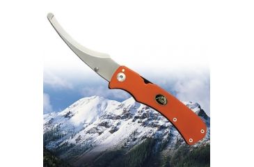 Image of Outdoor Edge Cutlery Zip-Pro Folding Guthook/Zipper Blade, Blaze Orange Handle w/ Nylon Belt Sheath ZO-10C