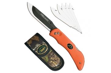 Image of Outdoor Edge Razor-Lite Knife 3.5in 420J Steel W/Sheath Rubberized Orange, RB20C