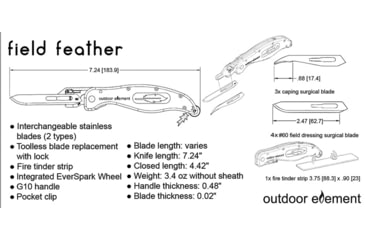 Image of Outdoor Element Field Feather Linerlock, ODEFDFK
