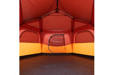 Image of Outdoor Products 8 Person Hexagon Tent With Led Lighted Poles, Orange/Maroon, 50029