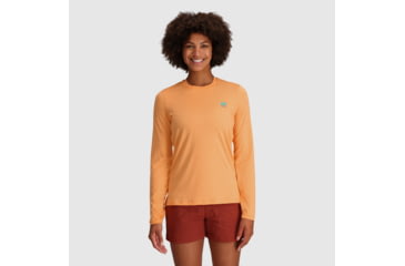 Image of Outdoor Research ActiveIce Spectrum Sun Long Sleeve Tee - Womens, Orange Fizz, S, 2876602279006