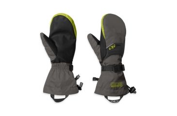 Image of Outdoor Research Adrenaline Mitts - Men's-Small-Charcoal/Black/Lemongrass