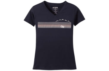 Image of Outdoor Research Ally V-Neck Short Sleeve Tee - Womens, Navy, Extra Small, 2778120230005