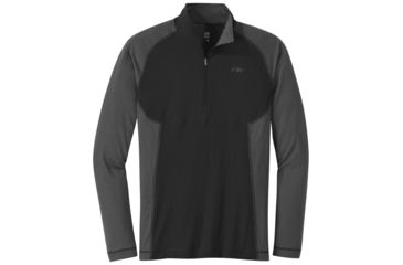 Image of Outdoor Research Alpine Onset Zip Top - Mens, Black/Storm, Medium, 2681291344007