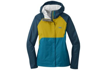 Image of Outdoor Research Apollo Jacket - Womens, Celestial Blue/Prussian Blue/Turmeric, Large, 2691851597008